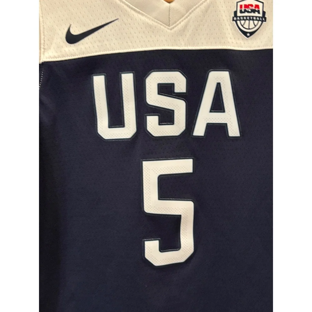 Nike Kids USA Basketball Kevin Durant 5 Jersey Navy White Dri-FIT Small 8